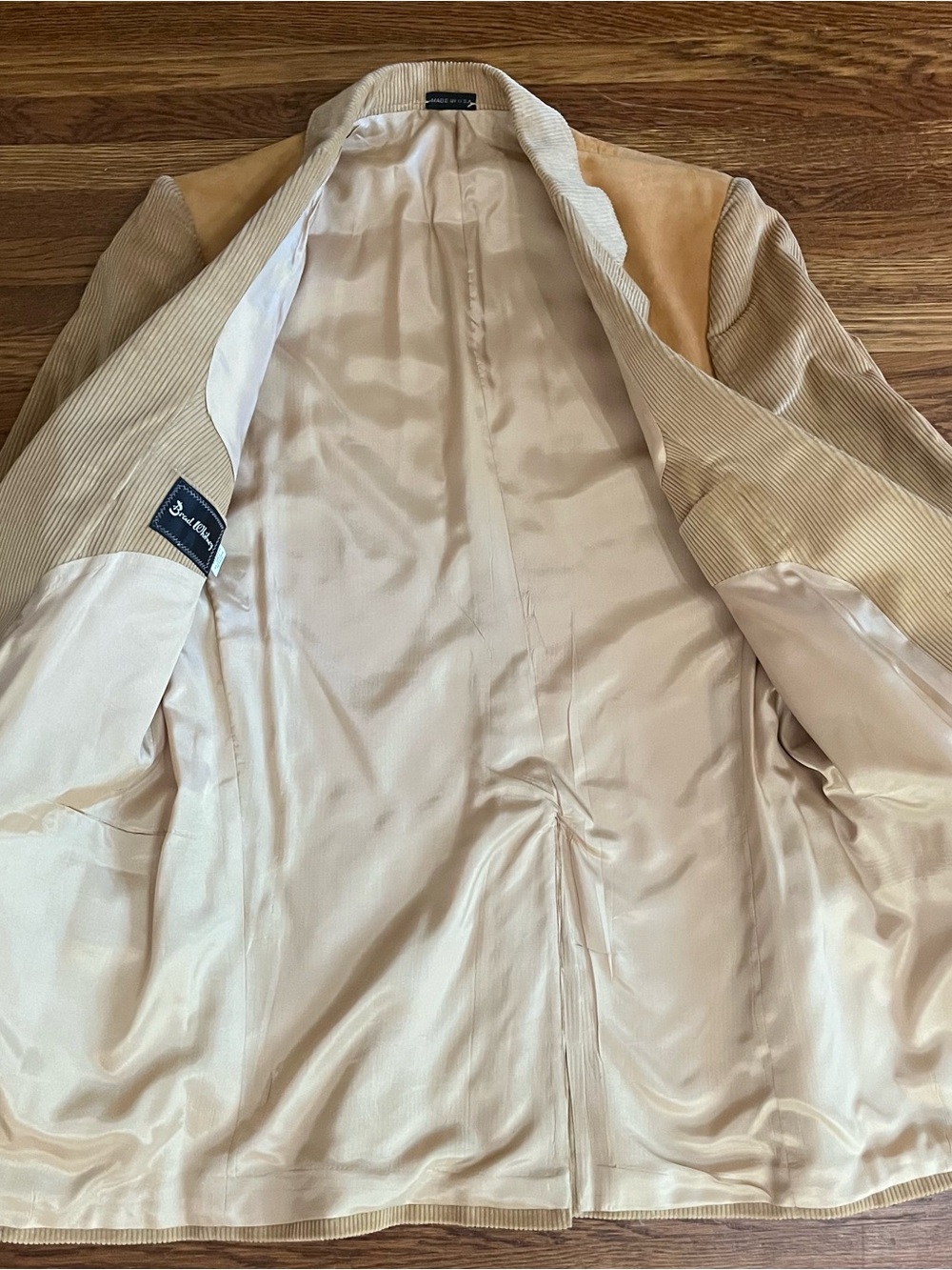 Vtg western corduroy leather blazer men’s 40 Rockabilly Yellowstone tan - Picture 9 of 13